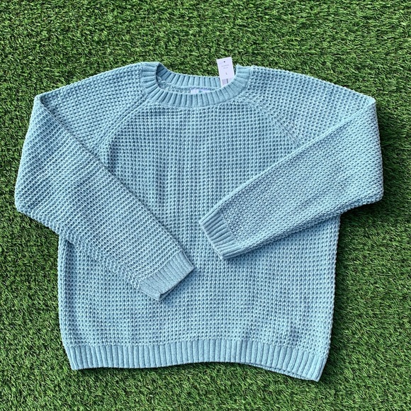 Dip Plush Knit Light Blue Sweater Women Large - Picture 1 of 7